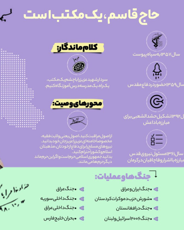 مجموعه اینفوگرافی : حاج قاسم یک مکتب است