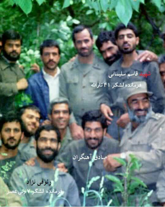 عکس ماندگار شهید حسن تهرانی مقدم و شهید حاج قاسم سلیمانی...