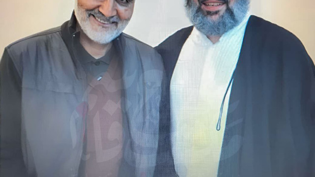 تصویری از شهید حاج قاسم سلیمانی  و شهید سید هاشم صفی‌الدین ‌