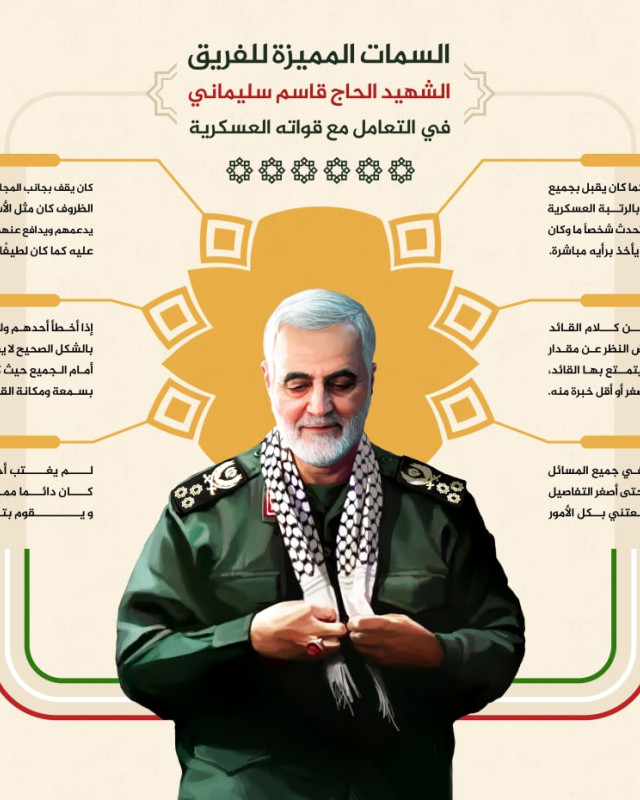 اينفوغرافي ” السمات المميزة للفريق الشهيد الحاج قاسم سليماني “