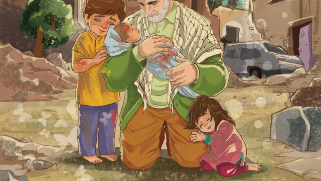Children's drawing Haj Qasim and Quds