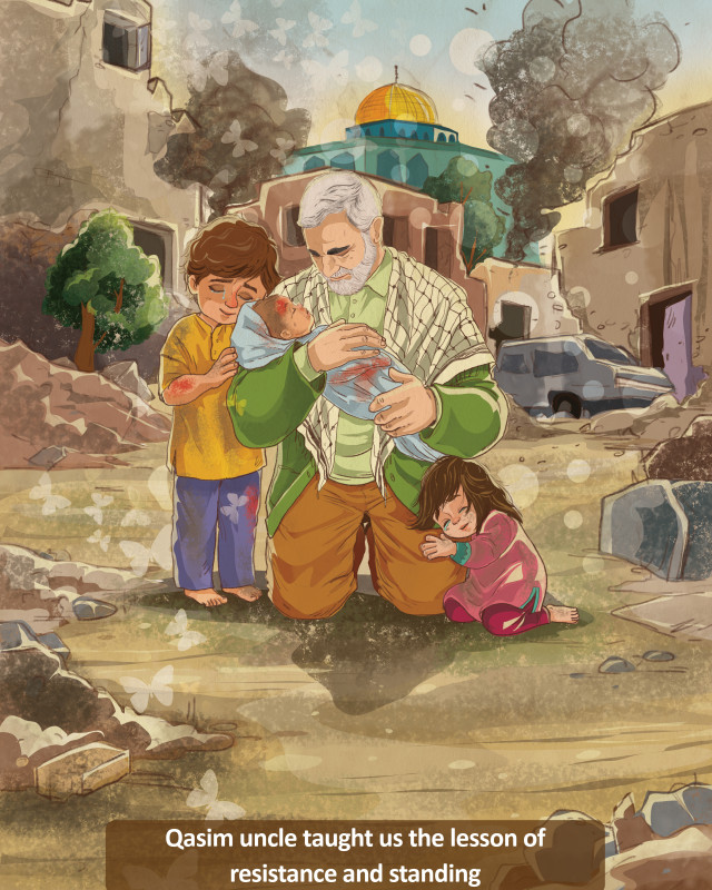 Children's drawing Haj Qasim and Quds