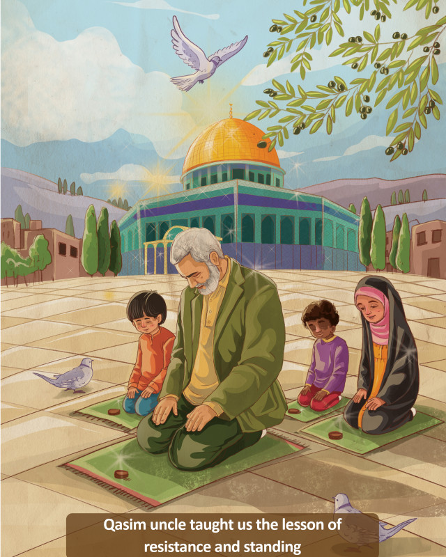 Children's drawing Haj Qasim and Quds