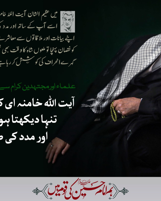 آیت الله خامنه ای  کو بہت مظلوم اور تنہا دیکهتا ہوں