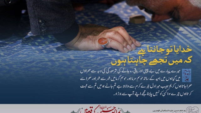 میرے معبود ، میں تجھ سے محبت کرتا ہوں ۔ میں نے کئی دفعہ تیری جھلک دیکھی اور تجھے محسوس کیا ۔
