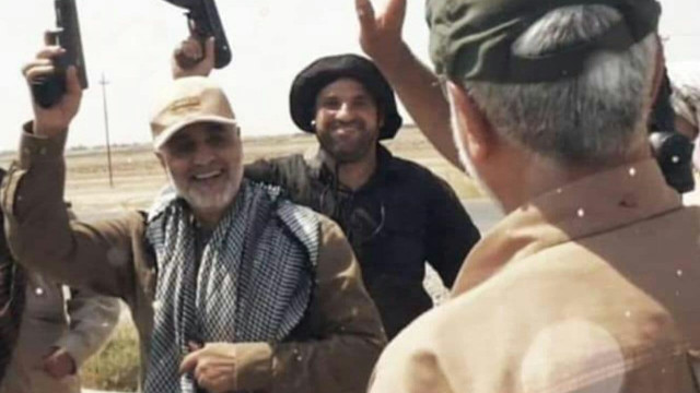  ” فرحة ‎الحاج قاسِم و الحاج ابو مهدي عند تحرير آمرلي “